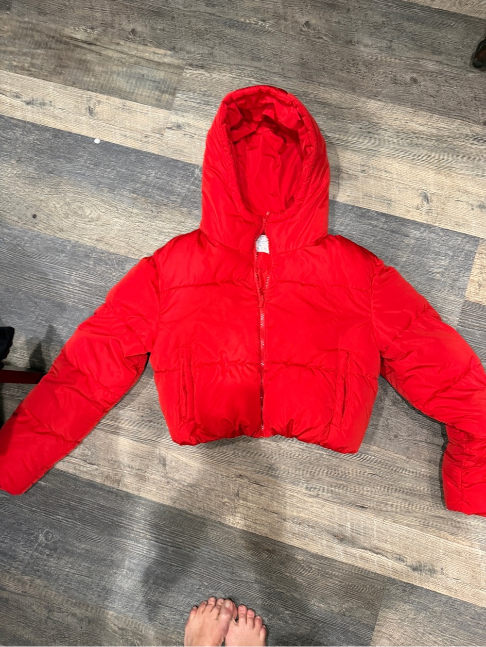Primark Red Puffer Jacket with Hood
